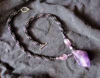 Spiral Stitch w/ Amethyst Pendant + matching earrings