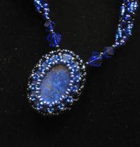 Lapis Lazuli - Spiral Stitch Necklace - w/ matching bracelet and earrings
