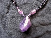 Spiral Stitch w/ Amethyst Pendant + matching earrings