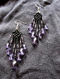 Spiral Stitch w/ Amethyst Pendant + matching earrings