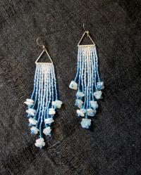 Beaded Fringe Earrings with gemstone chips