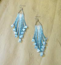 Beaded Fringe Earrings with gemstone chips