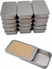 Silver Slider Tins, Slide Lid Tin Containers, multiple sizes - Craft Tin, Stash Container, Needle and Pins Storage