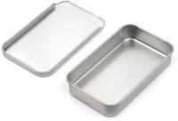 Silver Slider Tins, Slide Lid Tin Containers, multiple sizes - Craft Tin, Stash Container, Needle and Pins Storage