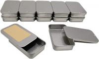 Silver Slider Tins, Slide Lid Tin Containers, multiple sizes - Craft Tin, Stash Container, Needle and Pins Storage