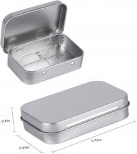 Silver and Black Hinged Tins, Hinged Lid Tin Containers, multiple sizes - Craft Tin, Stash Container, Tin Box