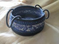 Rope Basket, Large Gathering Basket, Fabric Wrap Basket
