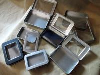 Silver and Black Window Tins, Tin Containers, multiple sizes - Window Lid, Craft Tin, Stash Container, Tin Box