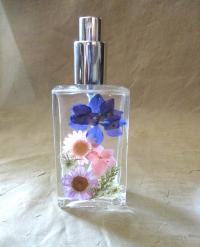 Floral Perfume Bottles, Spray Mister, Square Bottles, Flowers in Resin