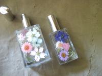 Floral Perfume Bottles, Spray Mister, Square Bottles, Flowers in Resin