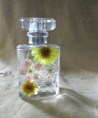 Floral Perfume Bottles, Spray Mister, 50ml Square Bottles, Flowers in Resin