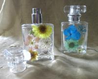 Floral Perfume Bottles, Spray Mister, 50ml Square Bottles, Flowers in Resin