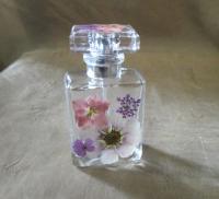 Floral Perfume Bottles, Spray Mister, 50ml Square Bottles, Flowers in Resin