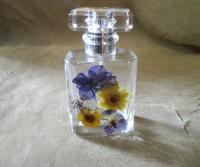 Floral Perfume Bottles, Spray Mister, 50ml Square Bottles, Flowers in Resin