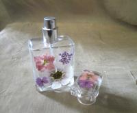 Floral Perfume Bottles, Spray Mister, 50ml Square Bottles, Flowers in Resin