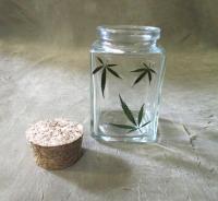 Large Jars - 3.4oz - Glass Bottles with Epoxy, Cannabis Leaves in Resin