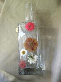Large Floral Cork Bottle, Decorative Bottle - 8oz and 17oz - Glass Bottle with Dried Flowers embedded in Resin