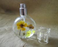 Floral Perfume Bottles, Spray Mister, Square Bottles, Flowers in Resin