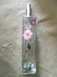 Floral Perfume Bottles, Spray Mister, Tall Square Bottles, Flowers in Resin