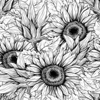 Mat Mold and Stamp - Sunflower - Texture for Clay, Polymer Clay, Resin and casting - Silicone Cling Stamp