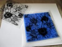 Mat Mold and Stamp - Sunflower - Texture for Clay, Polymer Clay, Resin and casting - Silicone Cling Stamp