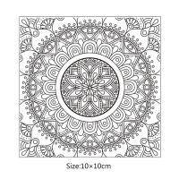 Mat Mold and Stamp - Mandala - Texture for Clay, Polymer Clay, Resin and casting - Silicone Cling Stamp