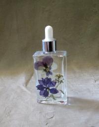 Floral Bottles, w Dropper, Square Bottles, Flowers in Resin