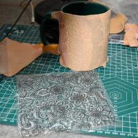 Paisley Mat Mold and Stamp - Texture for Clay, Polymer Clay, Resin and casting - Silicone Cling Stamp