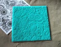 Paisley Mat Mold and Stamp - Texture for Clay, Polymer Clay, Resin and casting - Silicone Cling Stamp