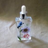 Floral Bottles, w Dropper, Square Bottles, Flowers in Resin