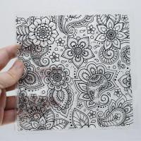 Paisley Mat Mold and Stamp - Texture for Clay, Polymer Clay, Resin and casting - Silicone Cling Stamp