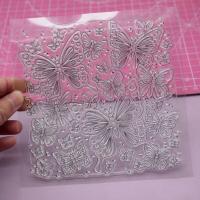 Butterfly Mat Mold and Stamp - Texture for Clay, Polymer Clay, Resin and casting - Silicone Cling Stamp