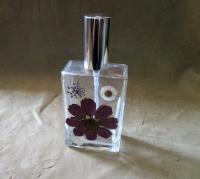Floral Perfume Bottles, Spray Mister, Square Bottles, Flowers in Resin