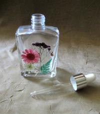 Floral Bottles, w Dropper, Square Bottles, Flowers in Resin