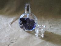 Floral Perfume Bottles, 1 ounce Small Spray Mister, Round Bottles, Flowers in Resin