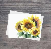 Sunflower Greeting Cards, Set of 2 Designs, Bulk Pack of Cards