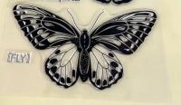 Large Butterfly Stamps - Silicone Cling Stamp - Texture Emossing Stamp