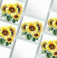 Sunflower Greeting Cards, Set of 2 Designs, Bulk Pack of Cards