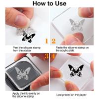 Butterfly Stamps - Silicone Cling Stamp - Texture Emossing Stamp