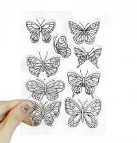 Butterfly Stamps - Silicone Cling Stamp - Texture Emossing Stamp