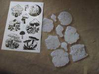 Mushroom Stamp - Silicone Cling Stamp - Texture Embossing Stamp - Journaling, Scrapbooking