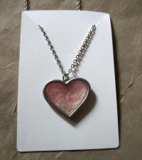Heart Necklace - Minimalist Jewelery - Resin Jewelry - Handmade Pendant Necklace