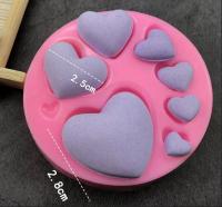 Hearts Mold - Small Mold for resin, clay, casting, and baking