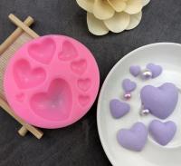 Hearts Mold - Small Mold for resin, clay, casting, and baking