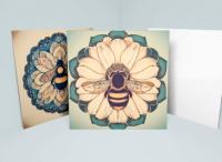 Bumble Bee Greeting Cards, Set of 5 Designs, Bulk Pack of Cards