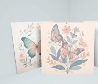 Set of 3 Cards, Butterfly Greeting Cards, Bulk Pack of Cards