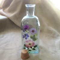 Floral Bottles, Large Jars - 8oz and 17oz - Glass Bottles with Epoxy, Flowers in Resin