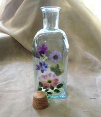 Floral Bottles, Large Jars - 8oz and 17oz - Glass Bottles with Epoxy, Flowers in Resin