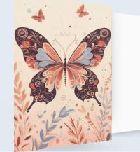 Set of Butterfly Greeting Cards, 4 Designs, Bulk Pack of Cards