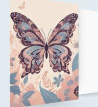 Set of Butterfly Greeting Cards, 4 Designs, Bulk Pack of Cards
